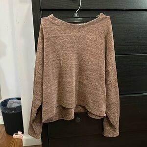Pull&bear brown cropped sweater size small